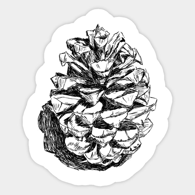 Pine cone print Sticker by rachelsfinelines